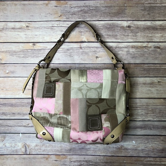 Coach Handbags - Coach Signature Carley Hobo Patchwork Bag